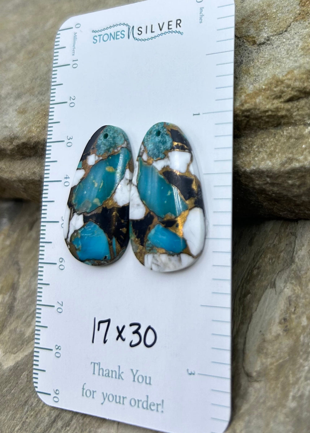 Kingman Turquoise and White Buffalo with Bronze Composite