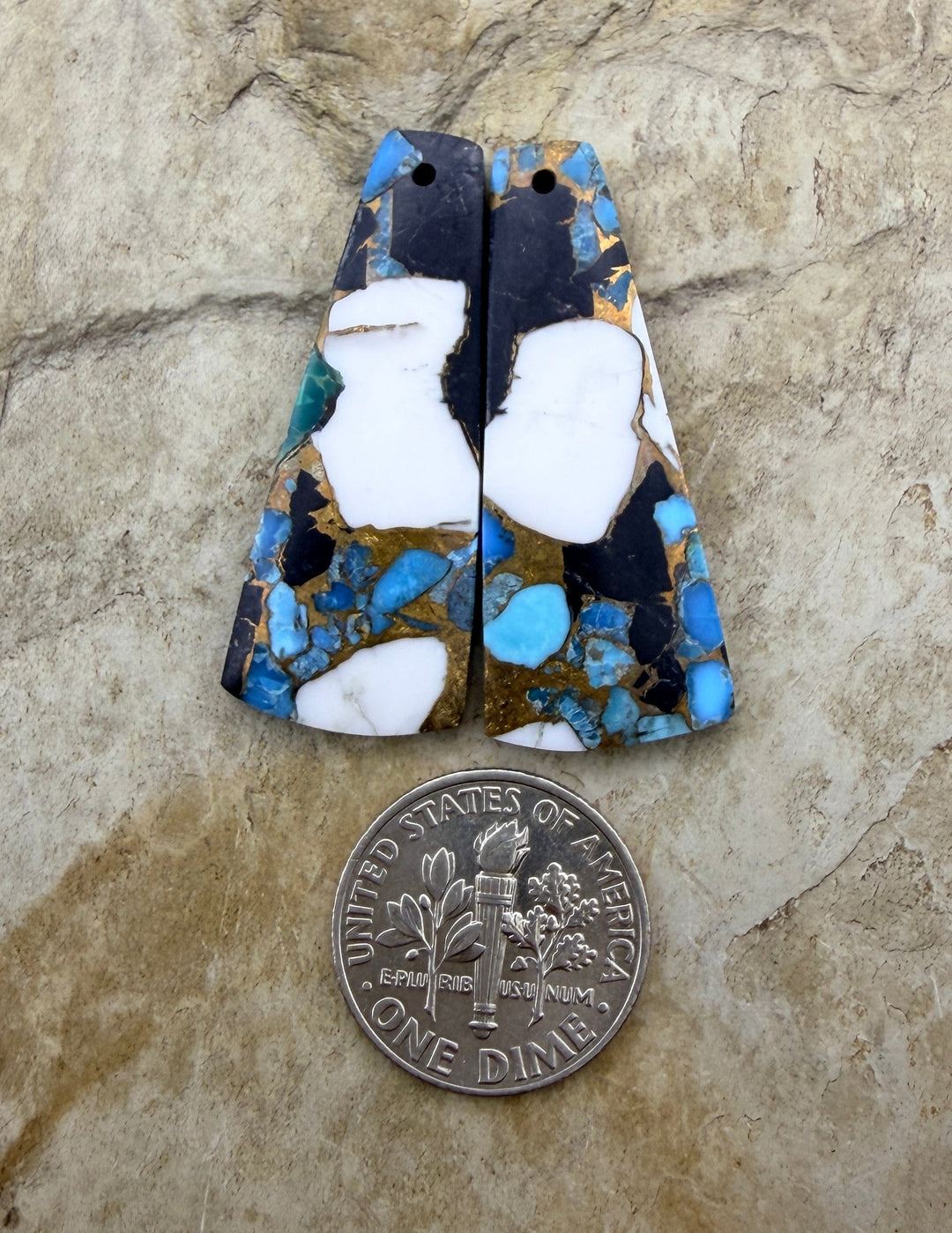Kingman Turquoise and White Buffalo with Bronze Composite