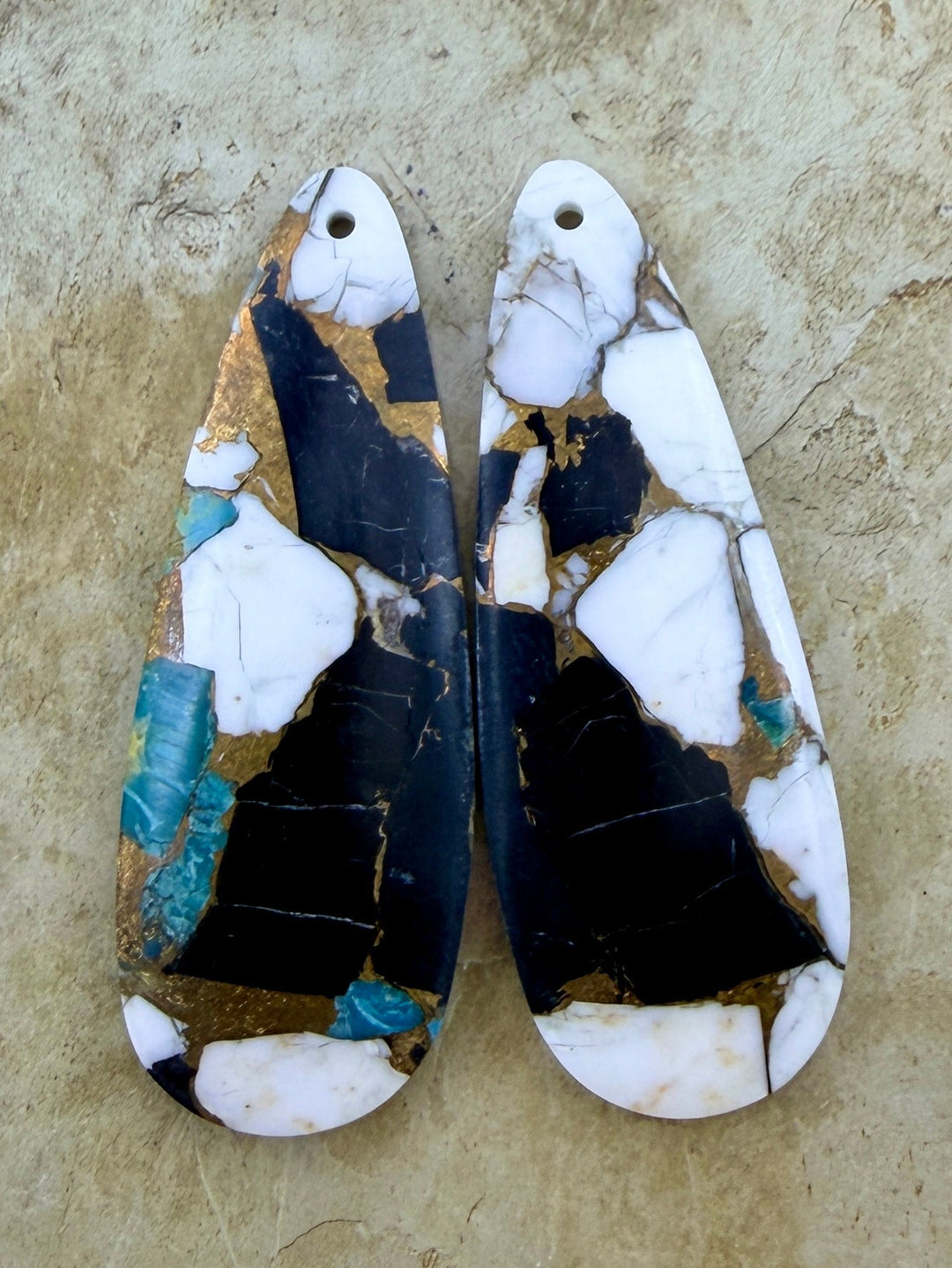 Kingman Turquoise and White Buffalo with Bronze Composite