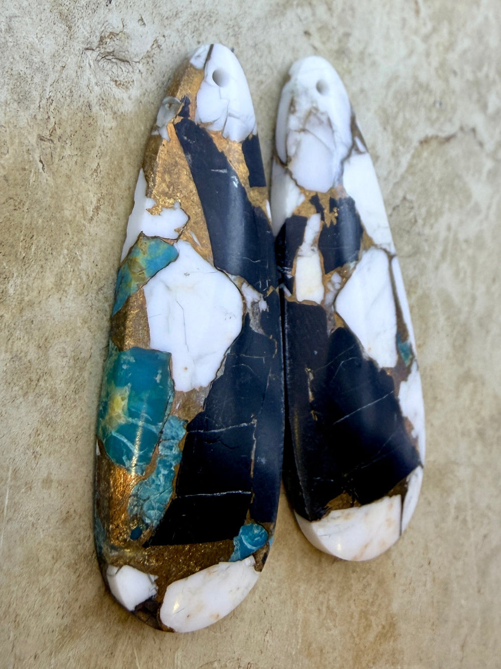 Kingman Turquoise and White Buffalo with Bronze Composite