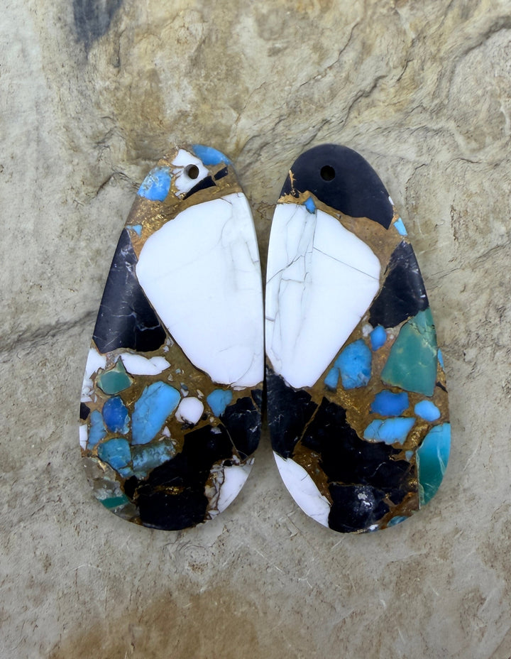 Kingman Turquoise and White Buffalo with Bronze Composite