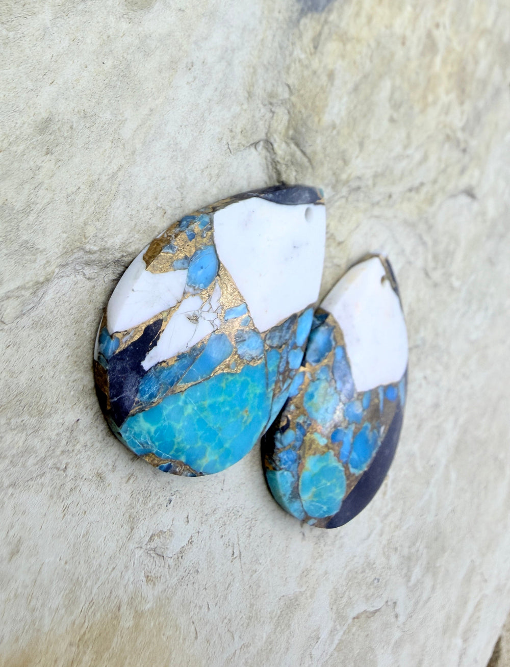 Kingman Turquoise and White Buffalo with Bronze Composite