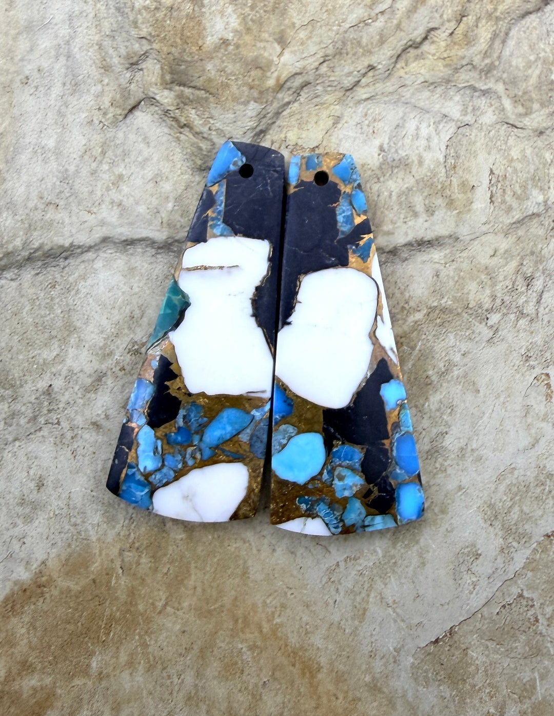 Kingman Turquoise and White Buffalo with Bronze Composite