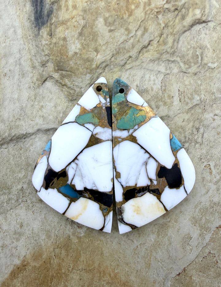 Kingman Turquoise and White Buffalo with Bronze Composite