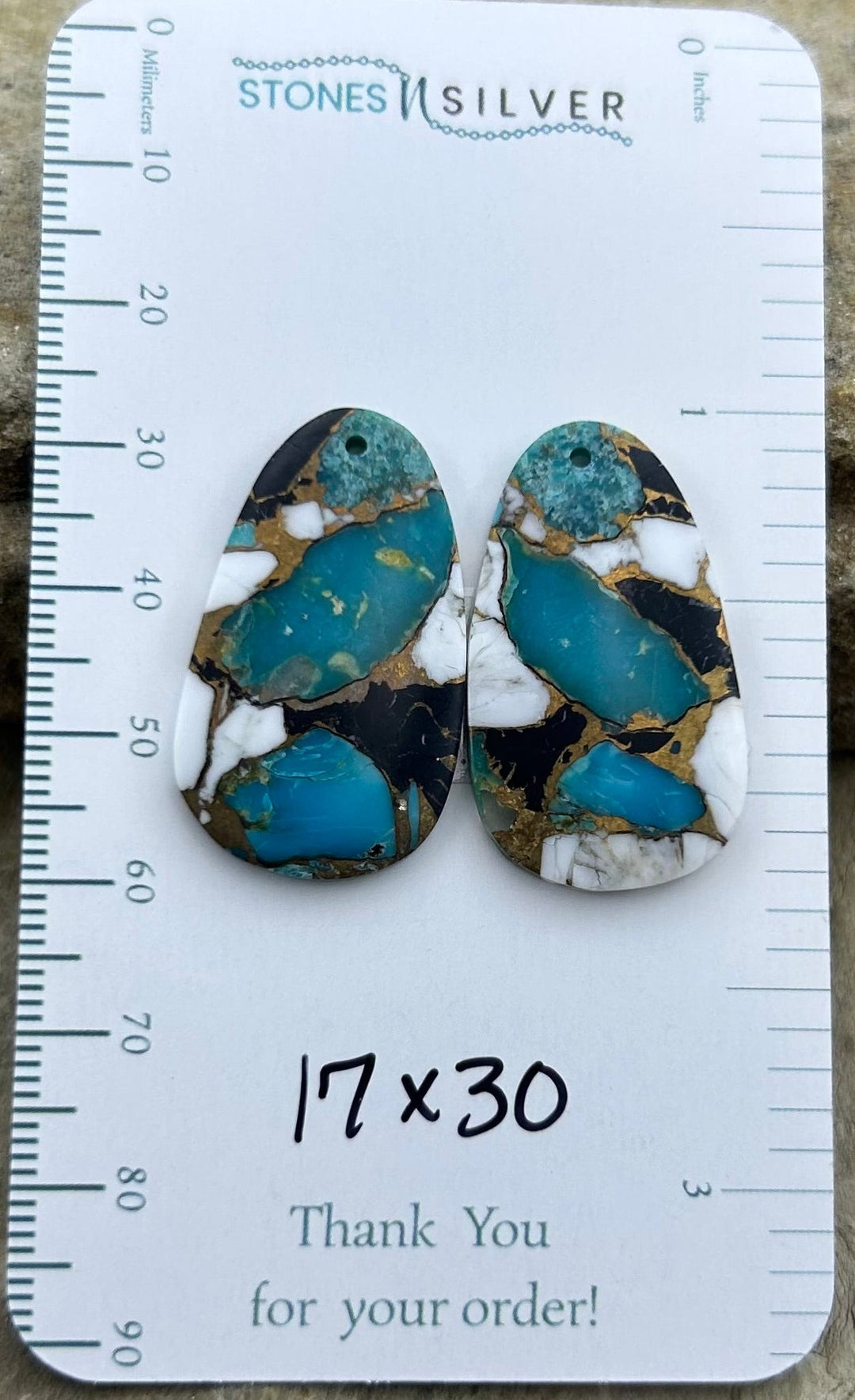 Kingman Turquoise and White Buffalo with Bronze Composite