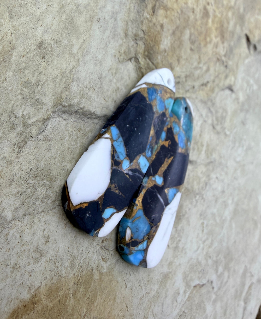 Kingman Turquoise and White Buffalo with Bronze Composite