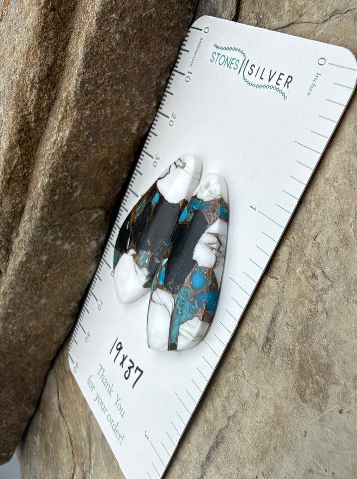 Kingman Turquoise and White Buffalo with Bronze Composite