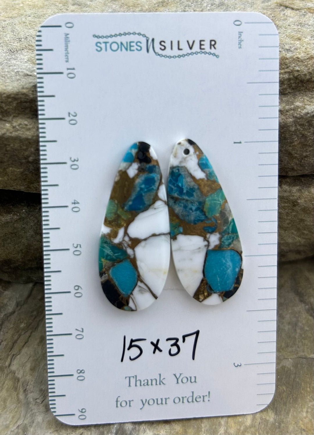 Kingman Turquoise and White Buffalo with Bronze Composite