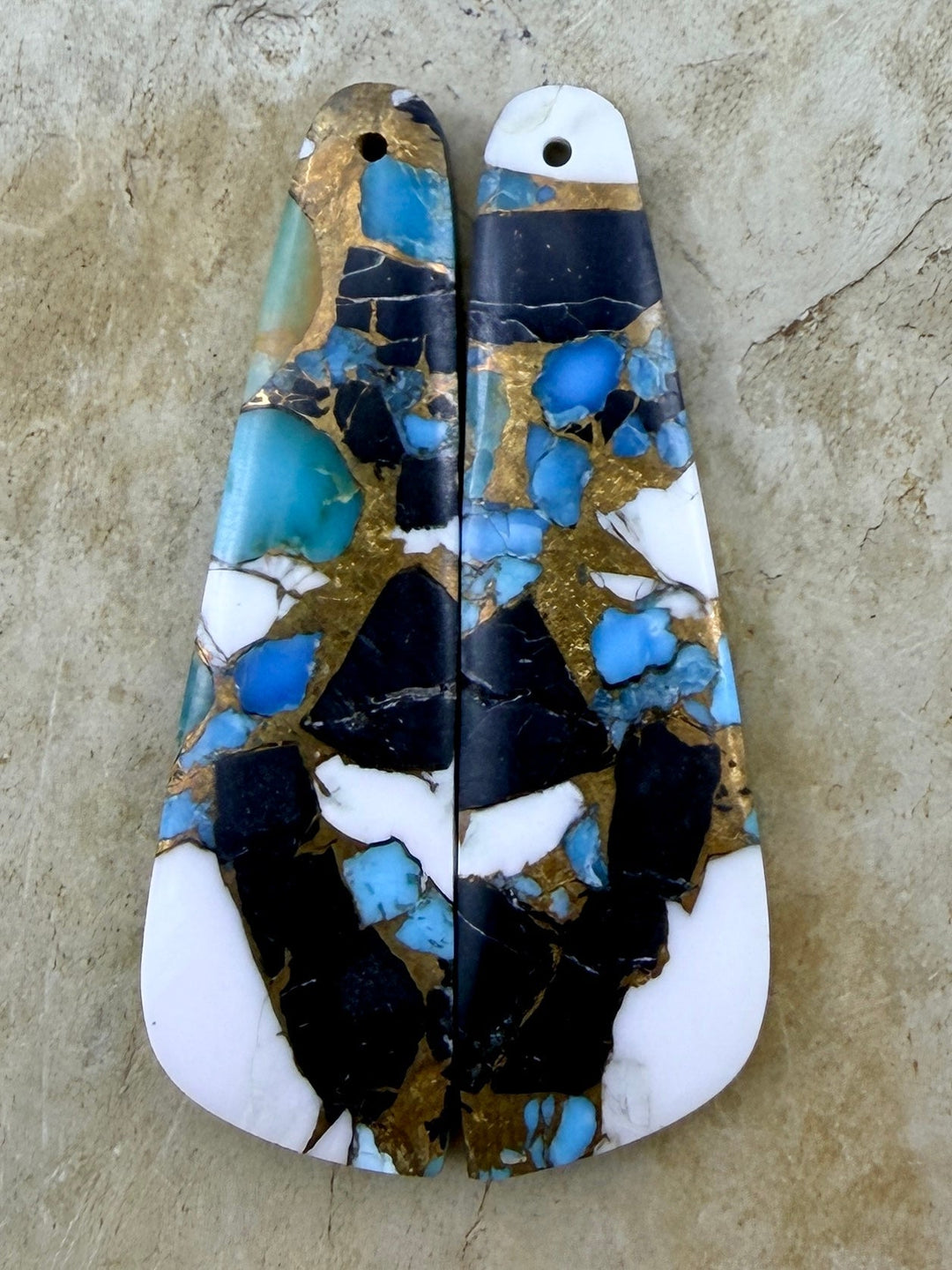 Kingman Turquoise and White Buffalo with Bronze Composite