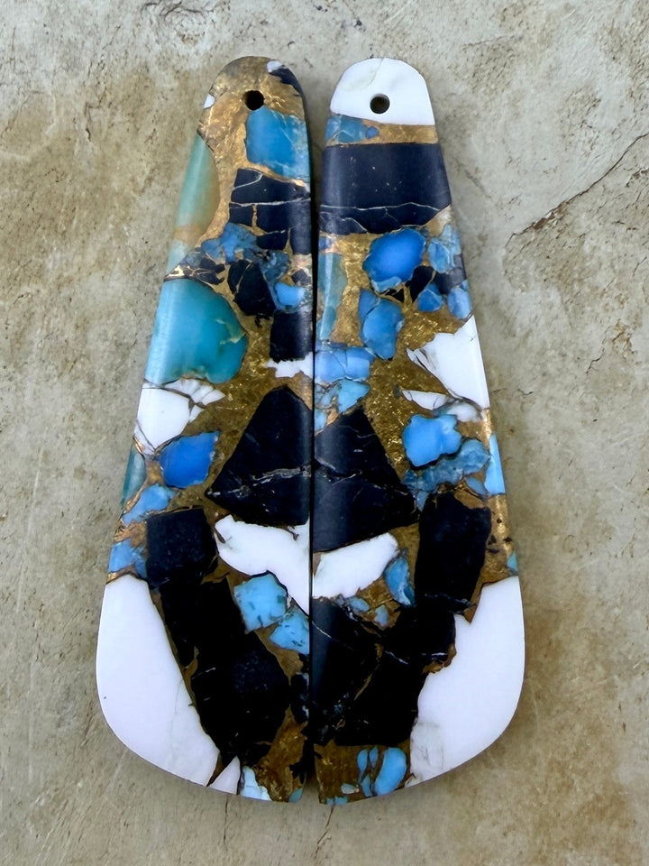 Kingman Turquoise and White Buffalo with Bronze Composite