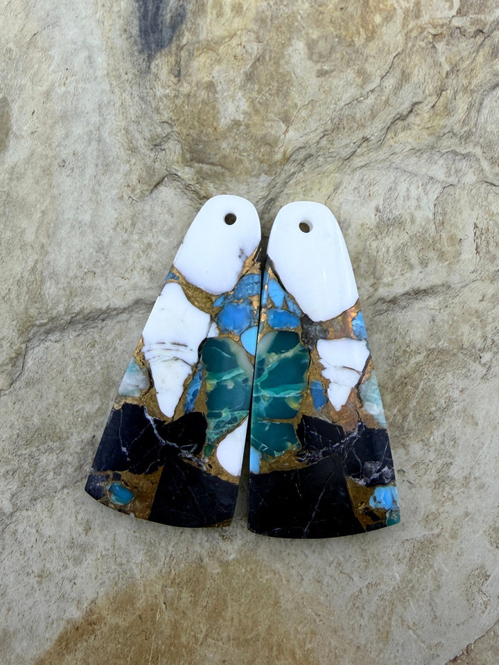Kingman Turquoise and White Buffalo with Bronze Composite