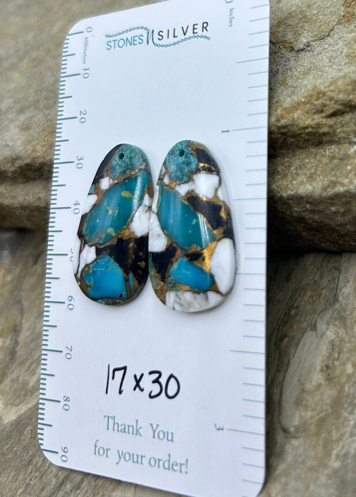 Kingman Turquoise and White Buffalo with Bronze Composite