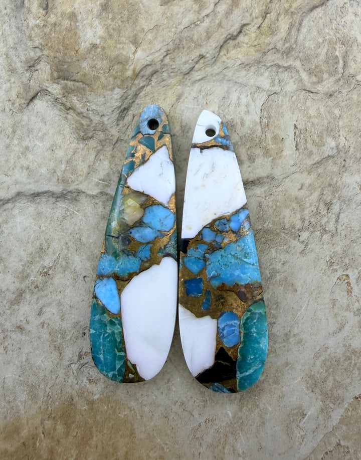 Kingman Turquoise and White Buffalo with Bronze Composite