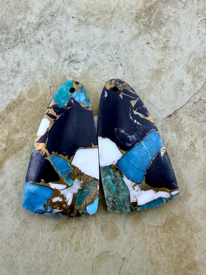 Kingman Turquoise and White Buffalo with Bronze Composite