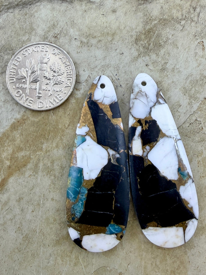 Kingman Turquoise and White Buffalo with Bronze Composite