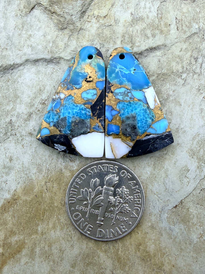 Kingman Turquoise and White Buffalo with Bronze Composite