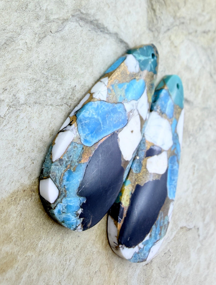 Kingman Turquoise and White Buffalo with Bronze Composite