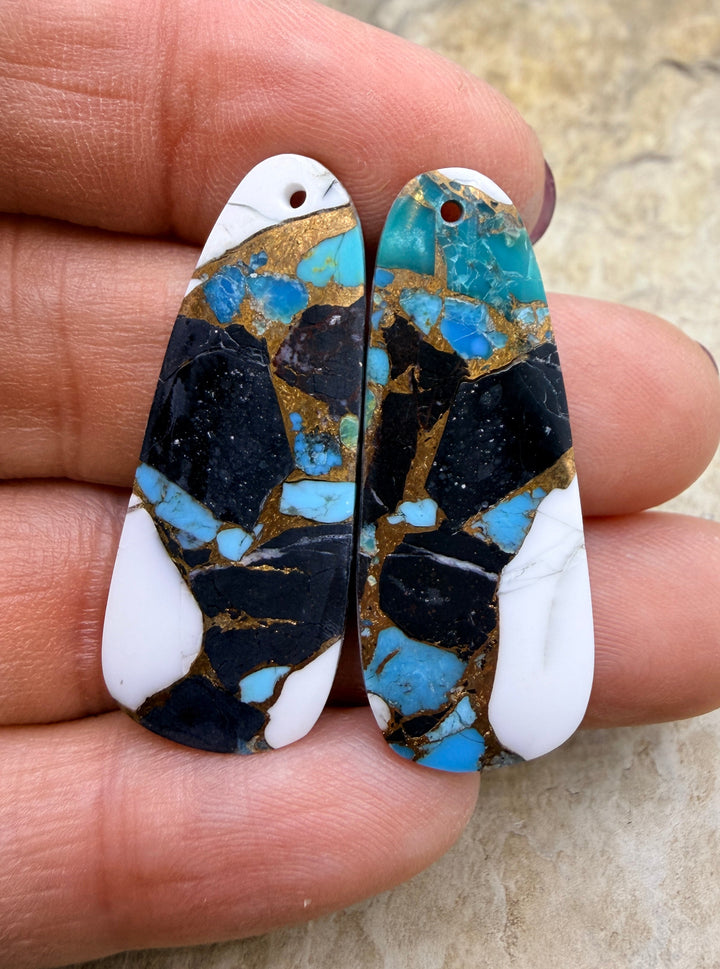 Kingman Turquoise and White Buffalo with Bronze Composite