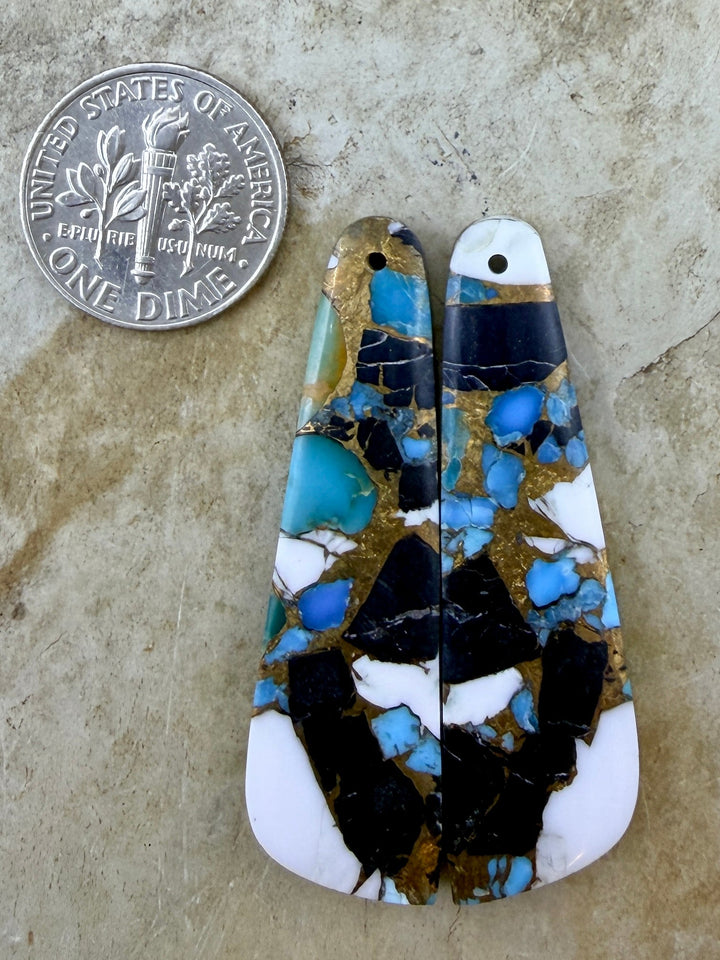 Kingman Turquoise and White Buffalo with Bronze Composite