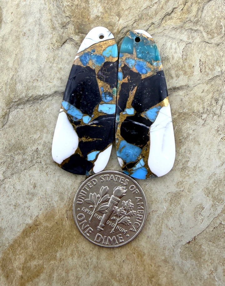 Kingman Turquoise and White Buffalo with Bronze Composite