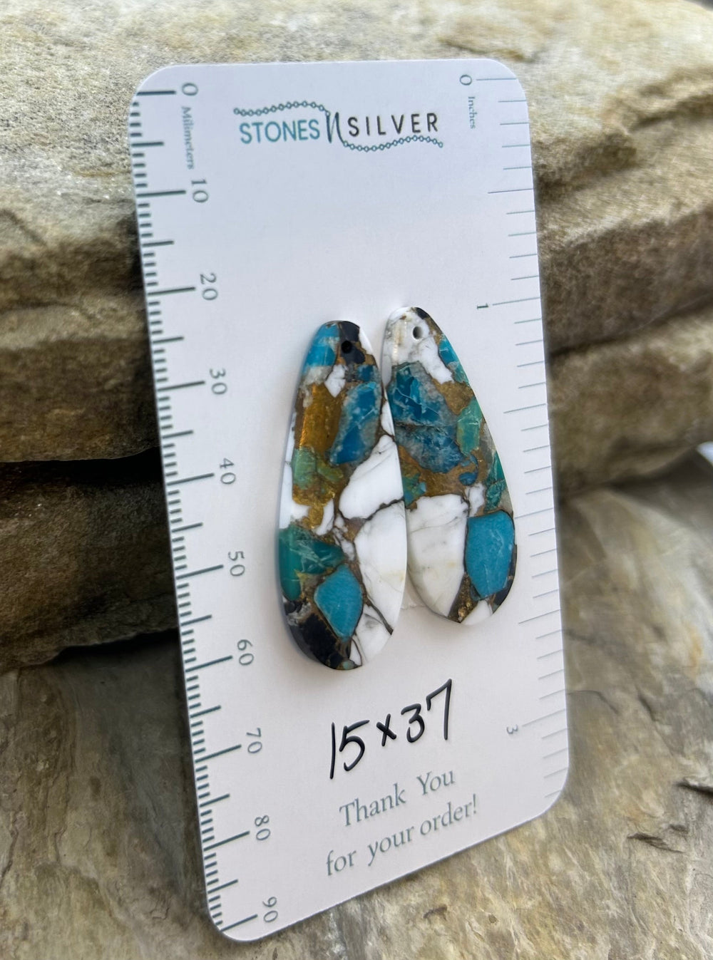 Kingman Turquoise and White Buffalo with Bronze Composite
