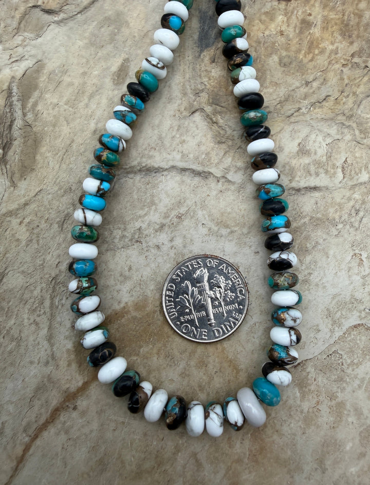 Kingman Turquoise and White Buffalo with Bronze Composite