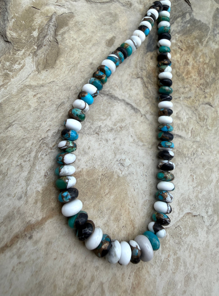 Kingman Turquoise and White Buffalo with Bronze Composite