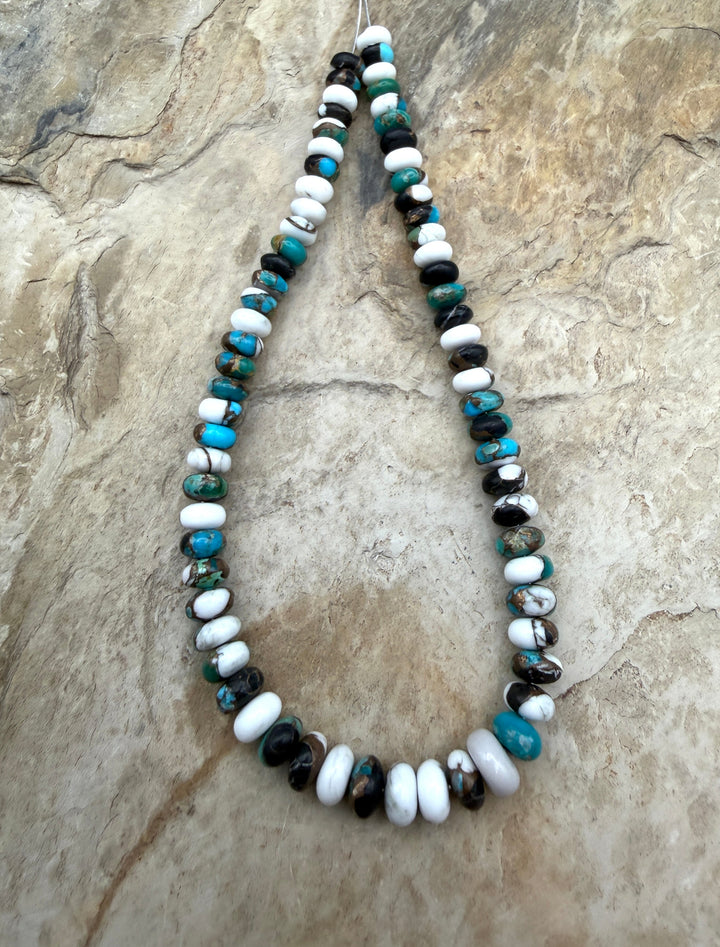 Kingman Turquoise and White Buffalo with Bronze Composite