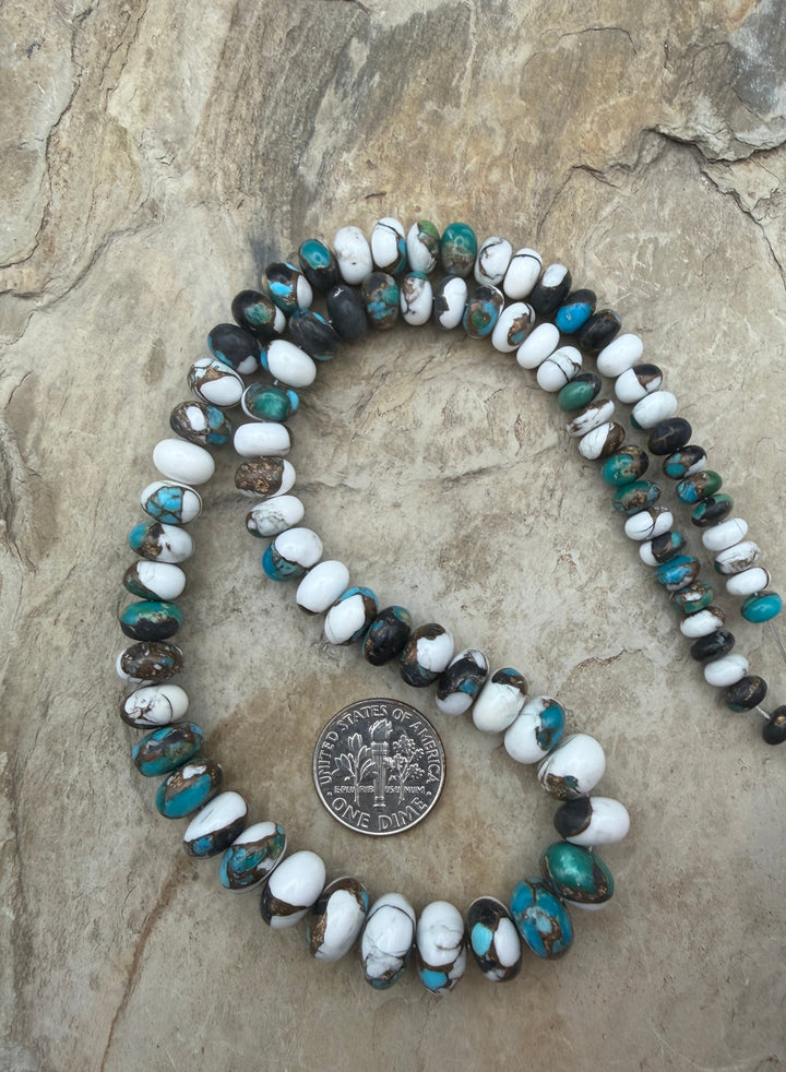 Kingman Turquoise and White Buffalo with Bronze Composite