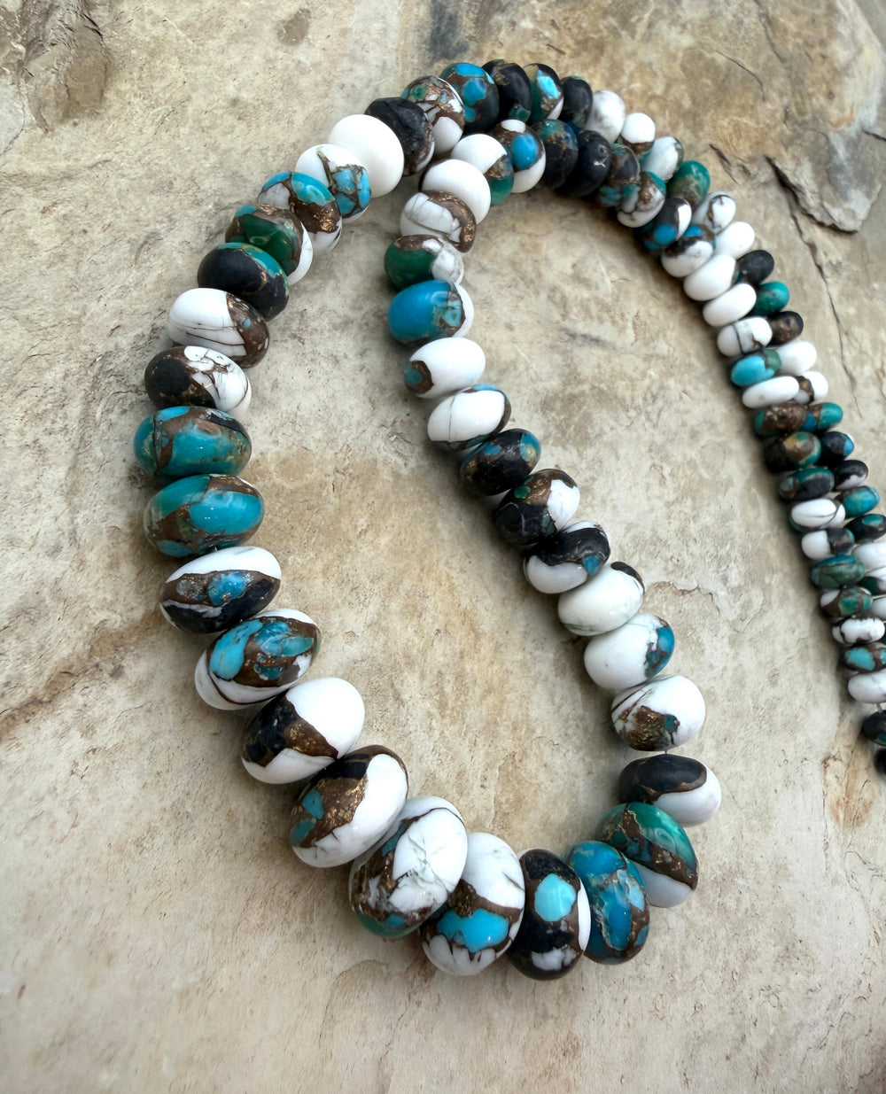 Kingman Turquoise and White Buffalo with Bronze Composite