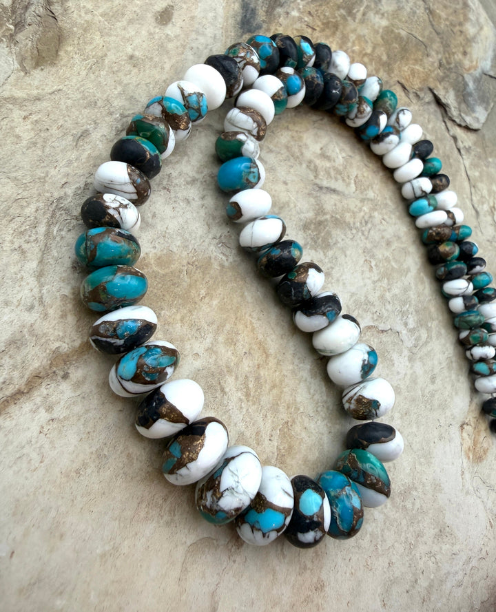 Kingman Turquoise and White Buffalo with Bronze Composite