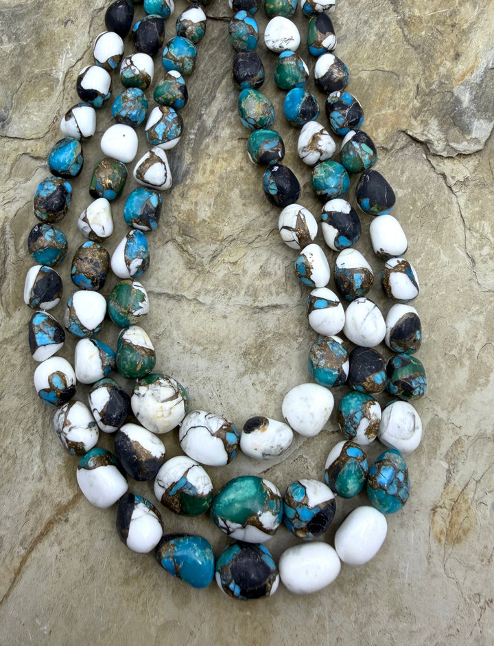 Kingman Turquoise and White Buffalo with Bronze Composite