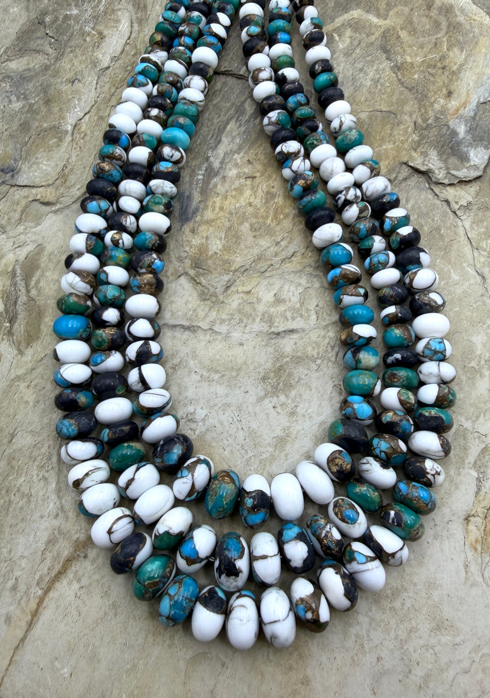Kingman Turquoise and White Buffalo with Bronze Composite