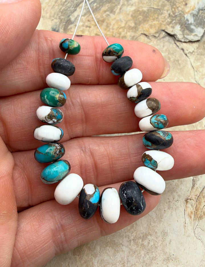 Kingman Turquoise and White Buffalo with Bronze Composite