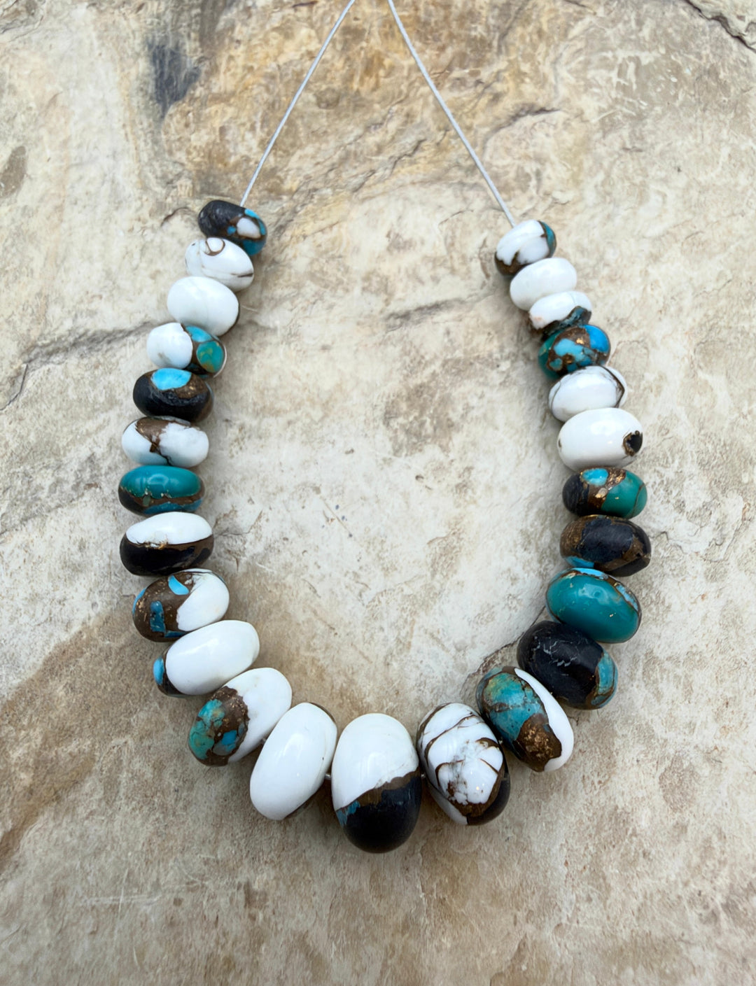 Kingman Turquoise and White Buffalo with Bronze Composite