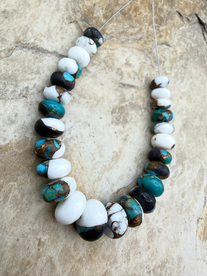 Kingman Turquoise and White Buffalo with Bronze Composite