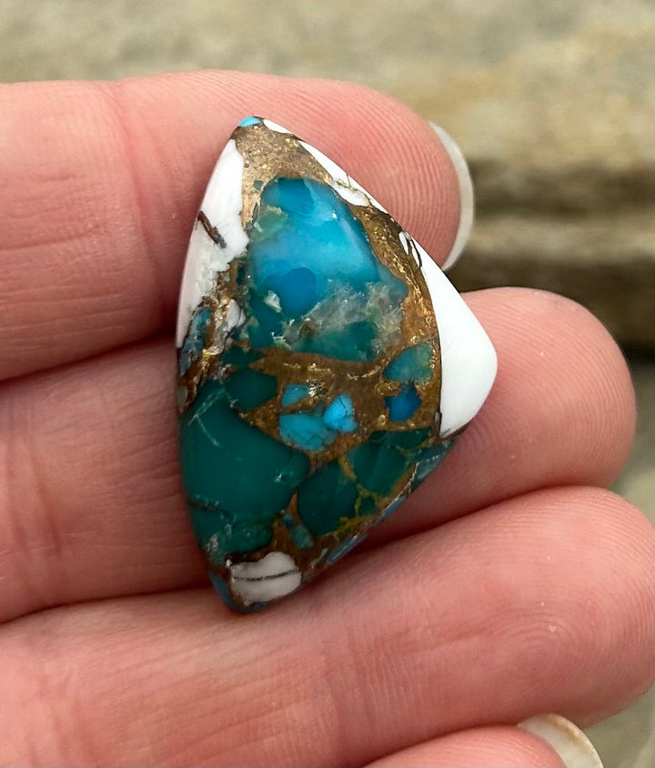 Kingman Turquoise and White Buffalo with Bronze Composite