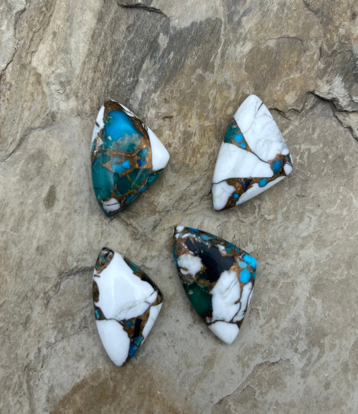 Kingman Turquoise and White Buffalo with Bronze Composite