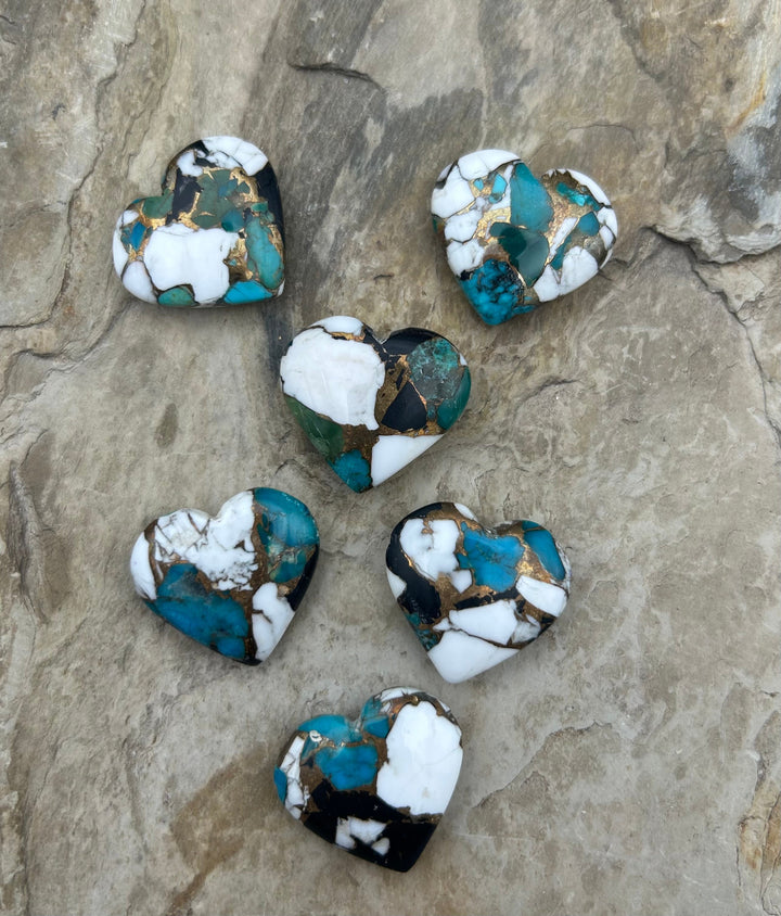 Kingman Turquoise and White Buffalo with Bronze Composite