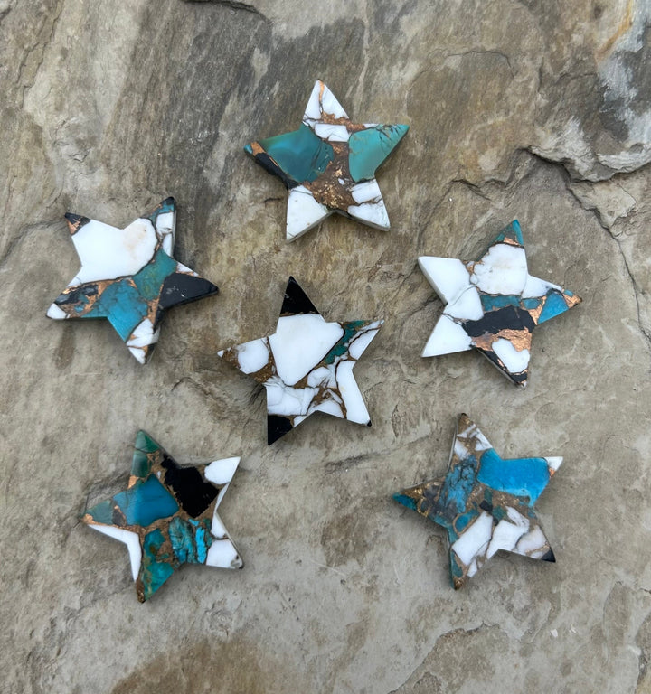 Kingman Turquoise and White Buffalo with Bronze Composite