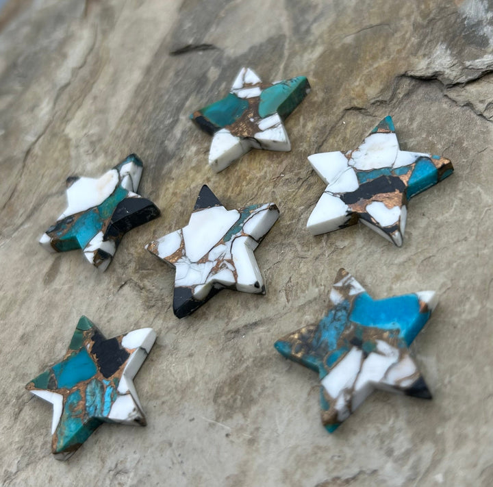Kingman Turquoise and White Buffalo with Bronze Composite
