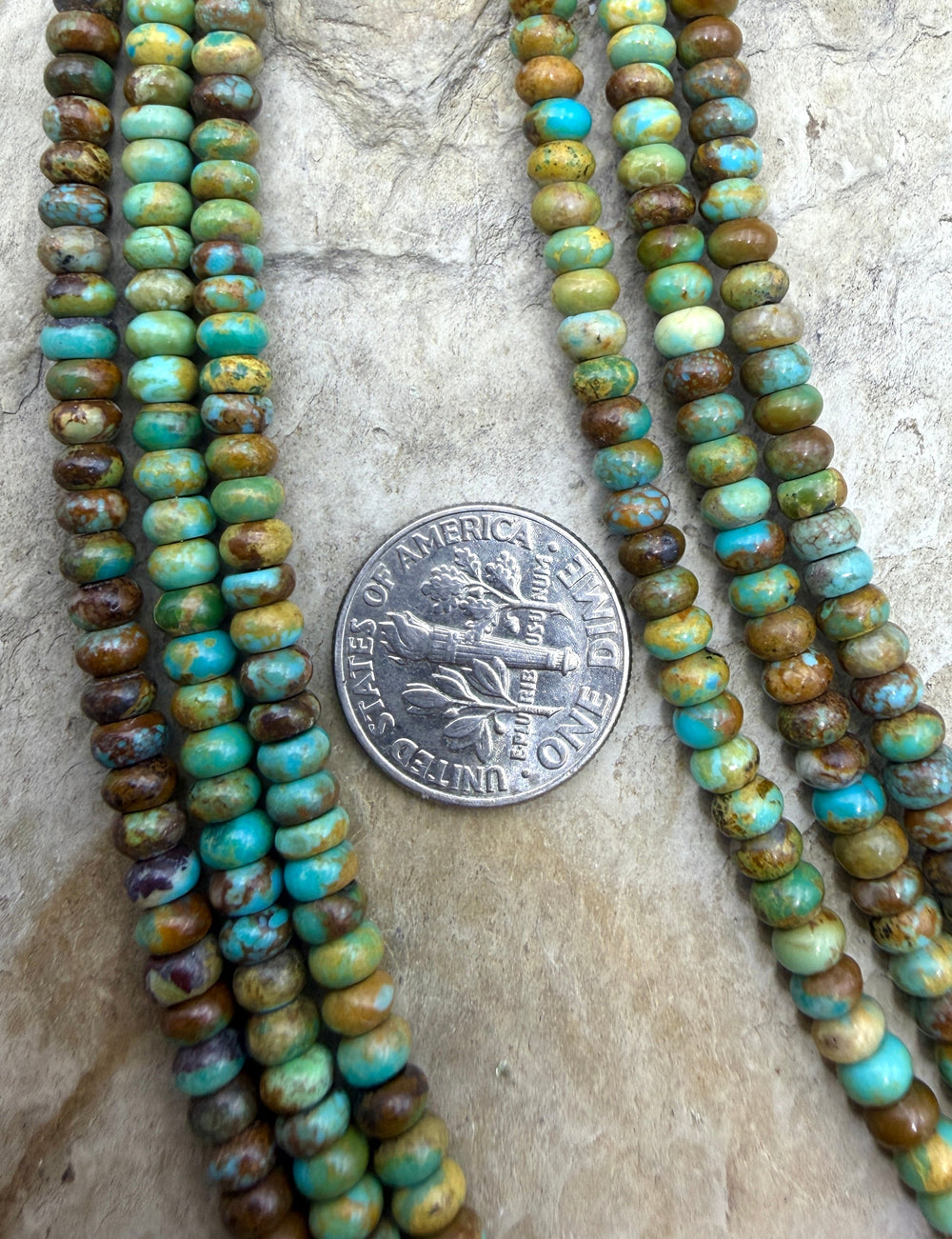 Kingman Turquoise (Arizona) 4mm Rondelle Beads 8 Inch
