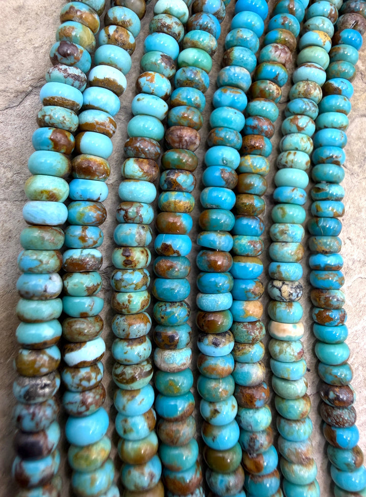 Kingman Turquoise (Arizona) 5mm Rondelle Beads 8 Inch