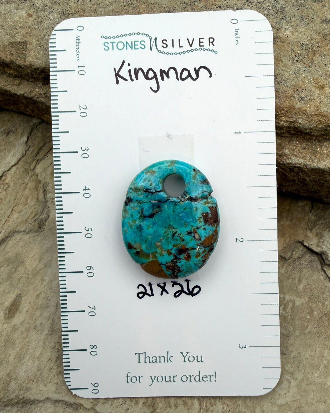 Kingman Turquoise (Arizona) BIG Large Hole Focal Pendant
