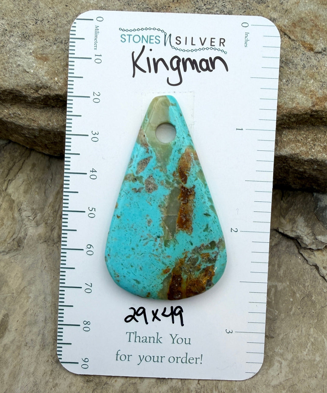 Kingman Turquoise (Arizona) BIG Large Hole Focal Pendant