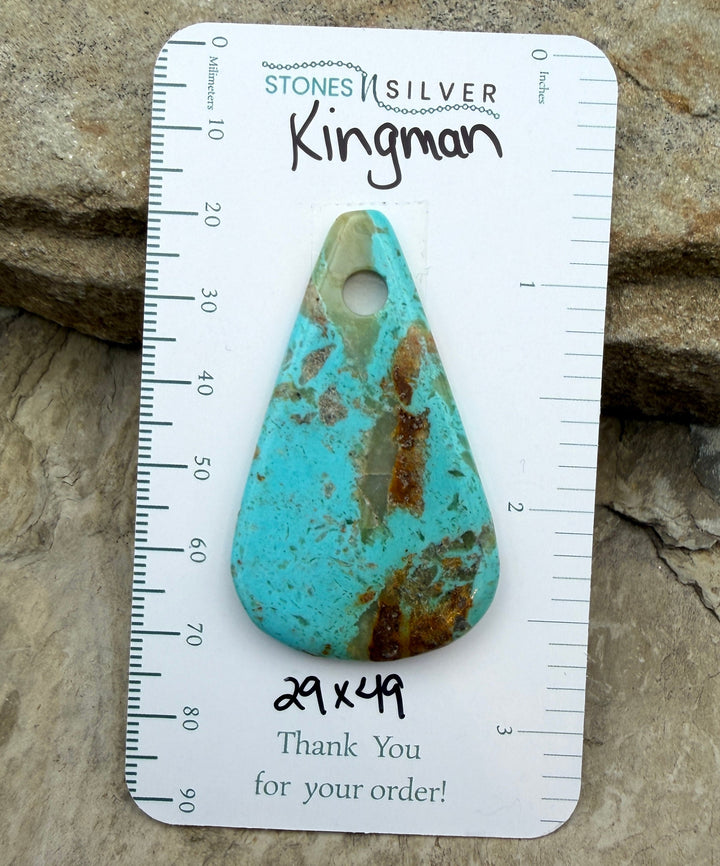 Kingman Turquoise (Arizona) BIG Large Hole Focal Pendant