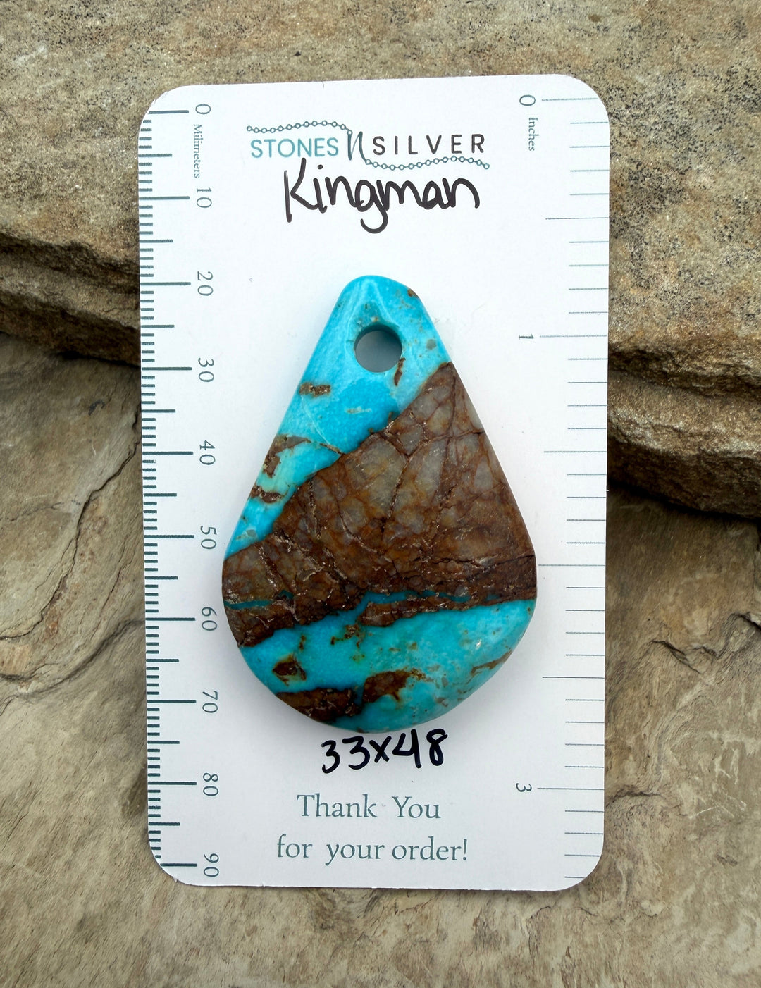 Kingman Turquoise (Arizona) BIG Large Hole Focal Pendant