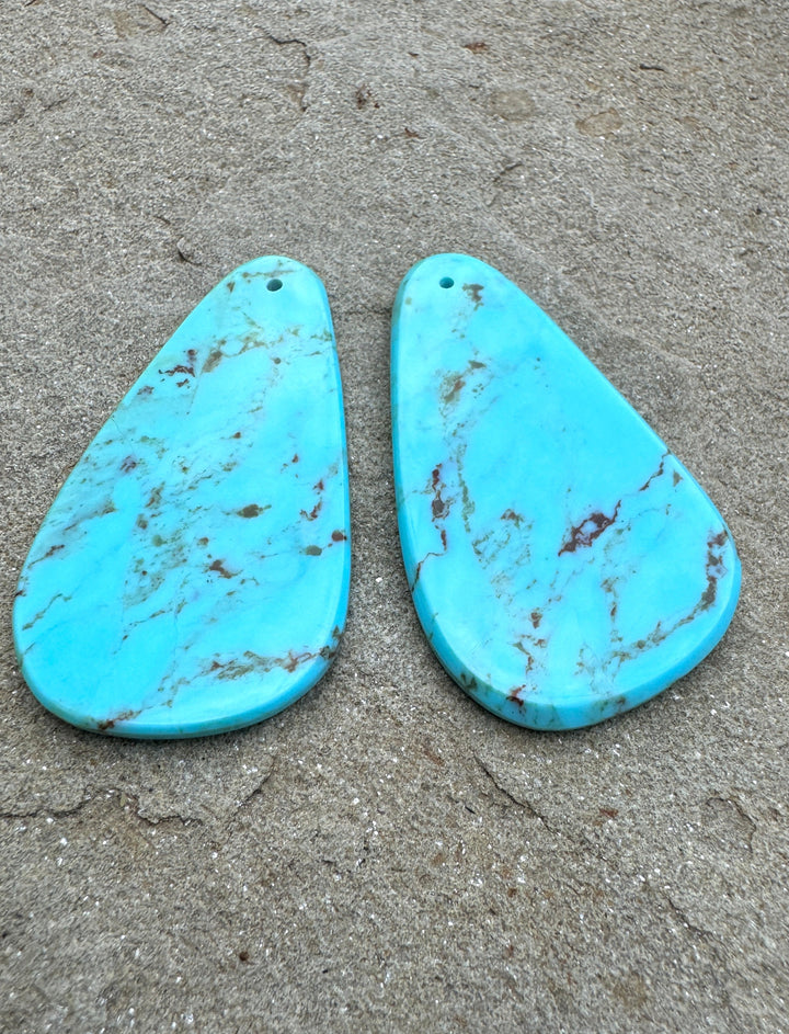 Kingman Turquoise (Arizona) BIG Matching Earring Slab Bead