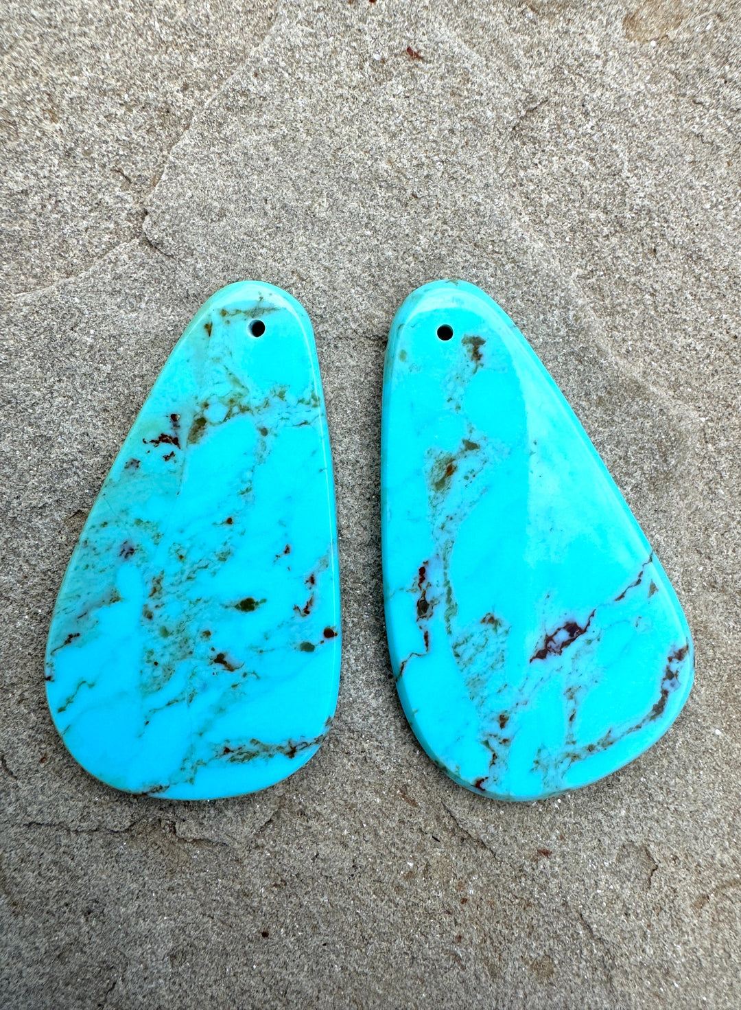 Kingman Turquoise (Arizona) BIG Matching Earring Slab Bead