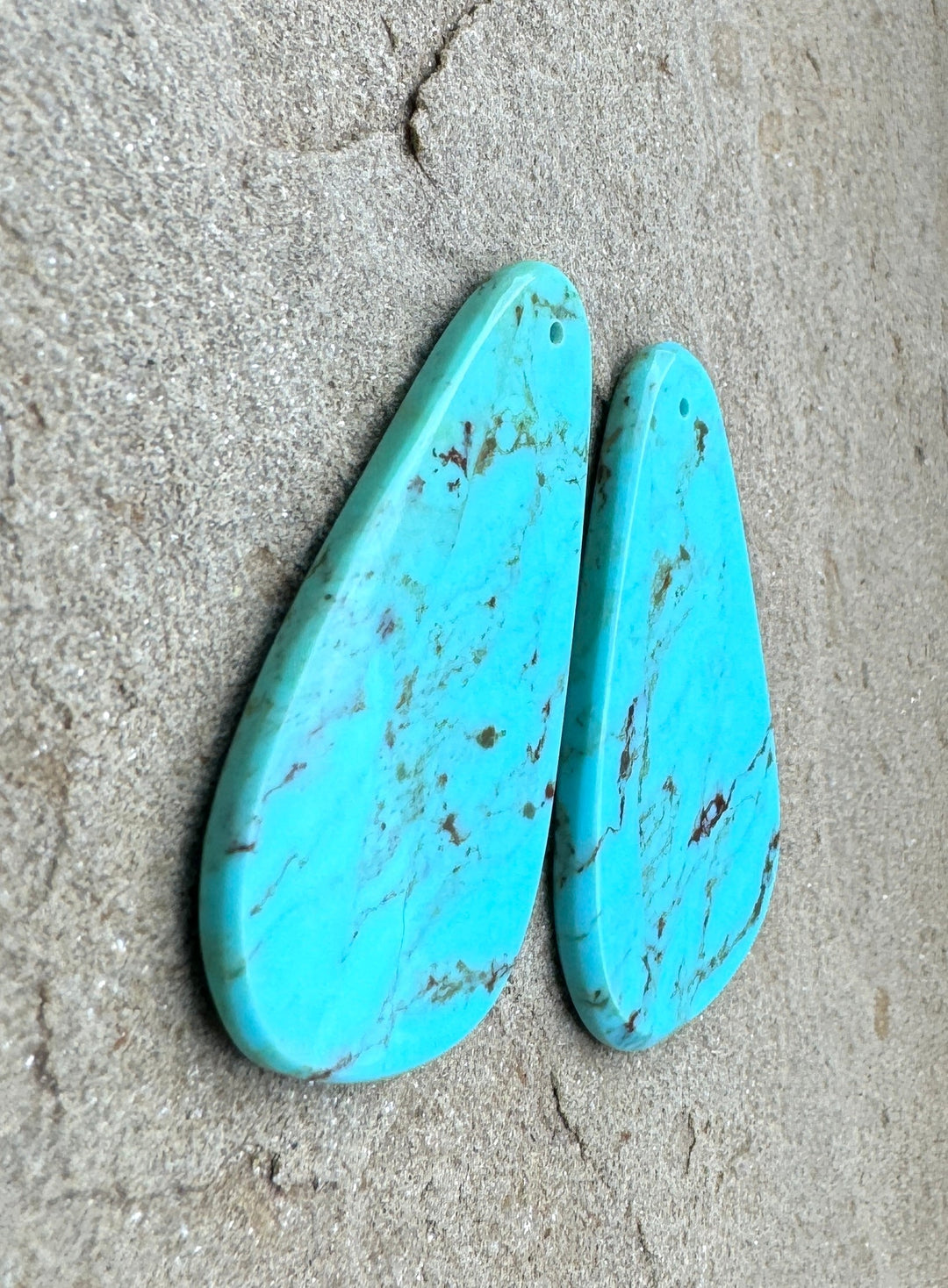 Kingman Turquoise (Arizona) BIG Matching Earring Slab Bead